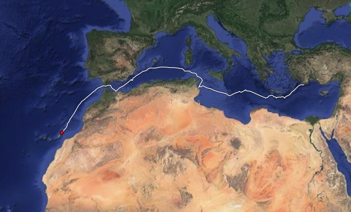 Segelroute zu den Kanaren